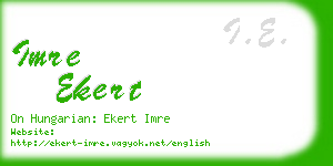 imre ekert business card